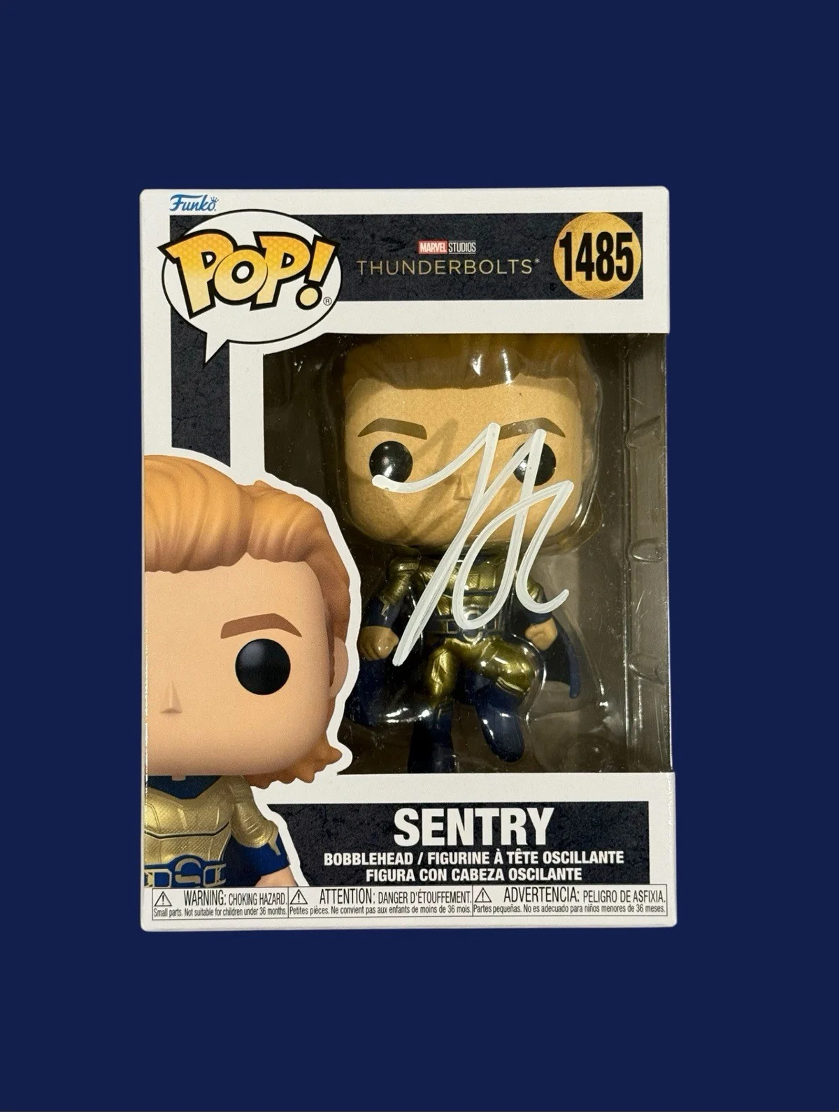 Lewis Pullman — LEWIS PULLMAN SIGNED SENTRY FUNKO POP THUNDERBOLTS AUTOGRAPH MARVEL BAS BQ95599, image 2