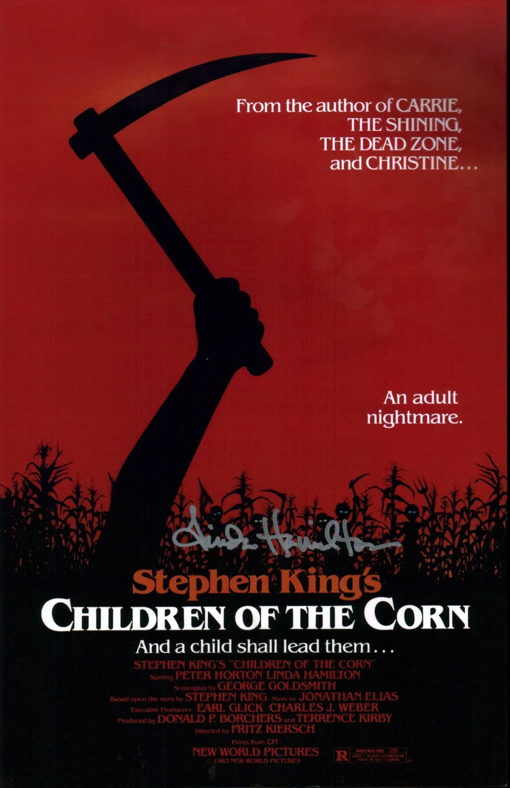 Linda Hamilton — Linda Hamilton Children Of The Corn 11x17 Signed Photo JSA Certified Autograph