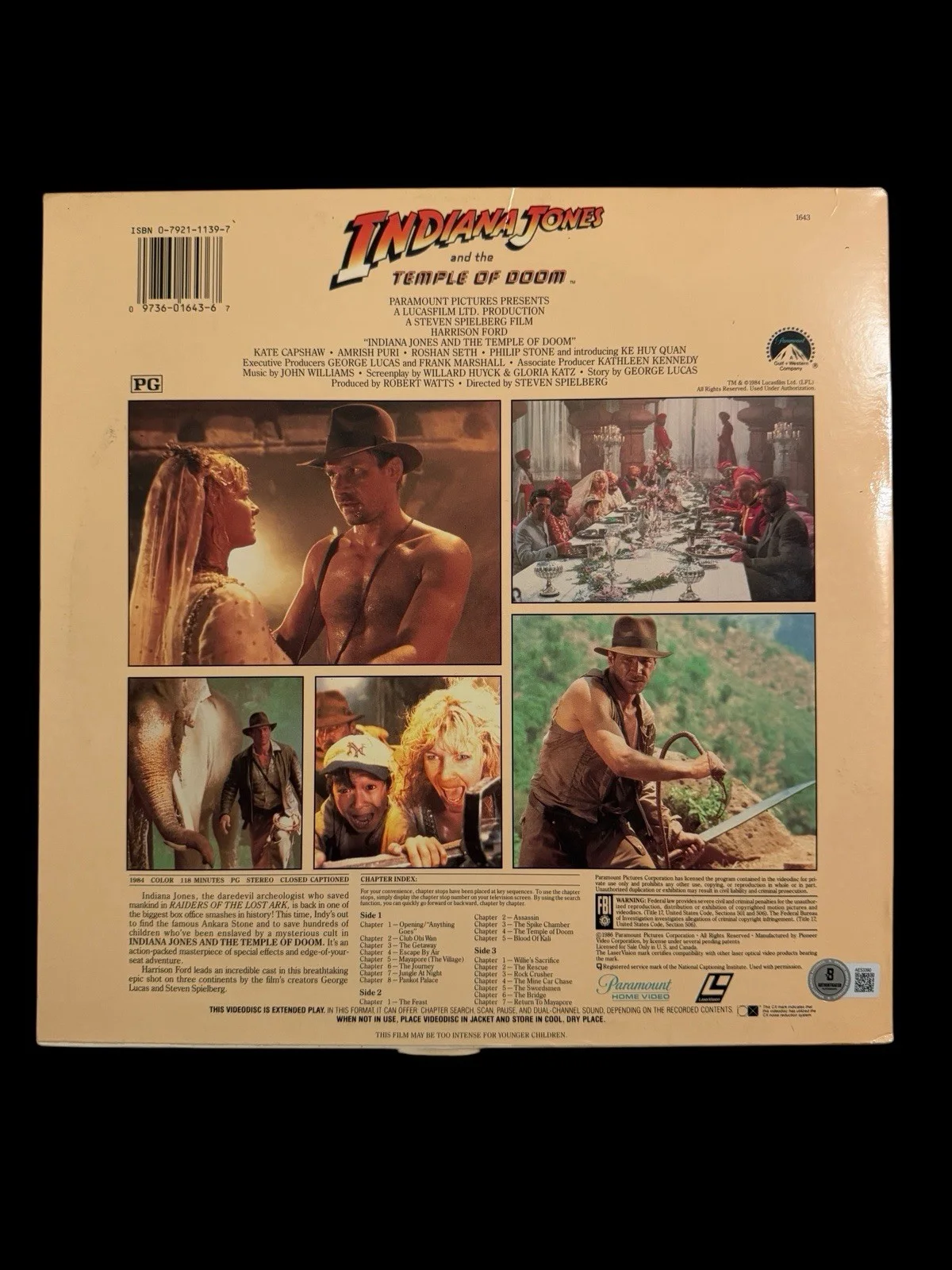 Harrison Ford — HARRISON FORD SIGNED AUTOGRAPH INDIANA JONES TEMPLE OF DOOM LASERDISC BAS (C), image 4