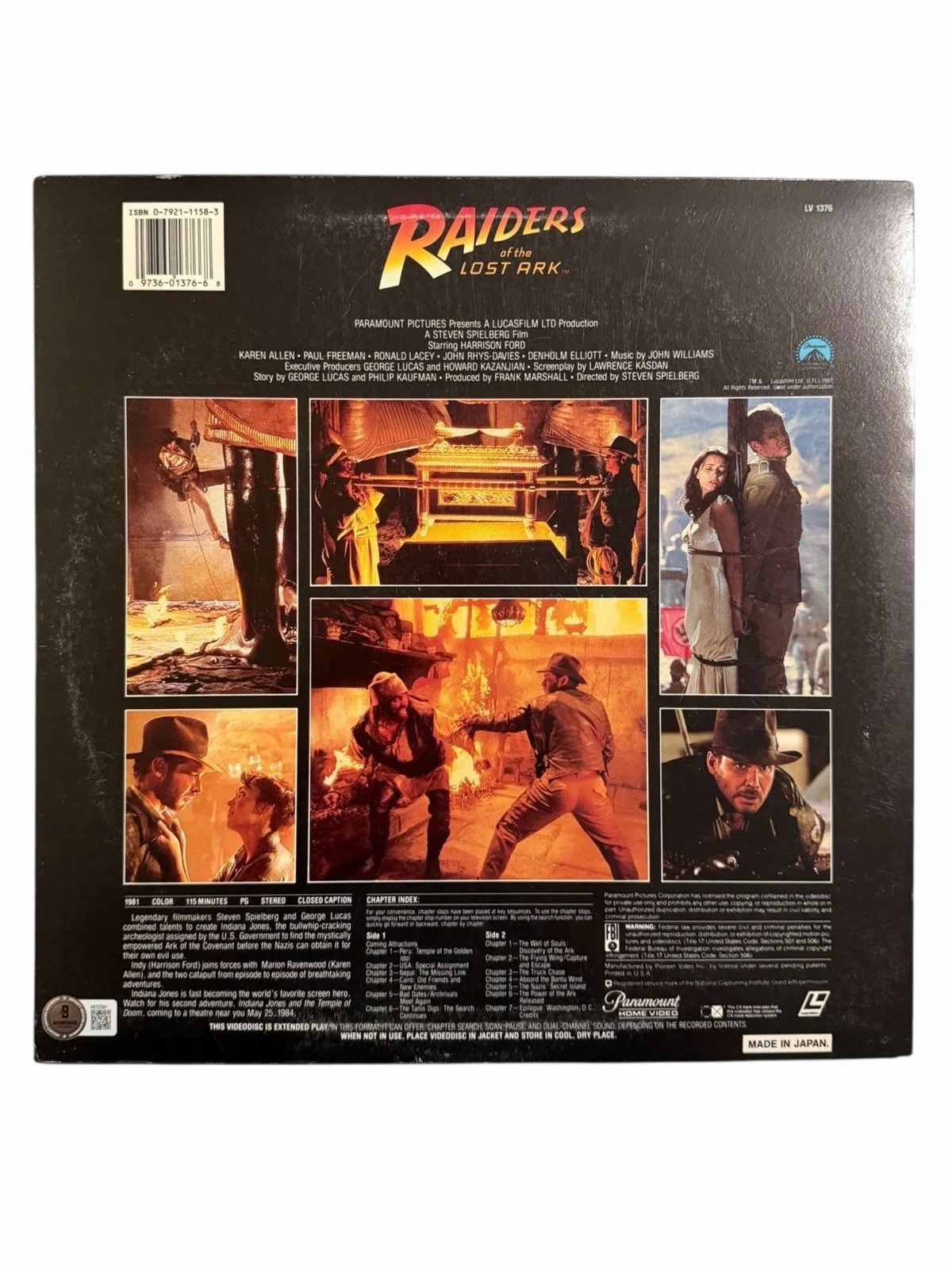 Harrison Ford — HARRISON FORD SIGNED RAIDERS OF THE LOST ARK LASERDISC INDIANA JONES BECKETT (A), изображение 4