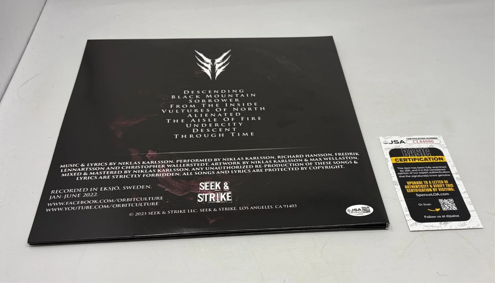 Orbit Culture signed Descent Album JSA COA, image 2