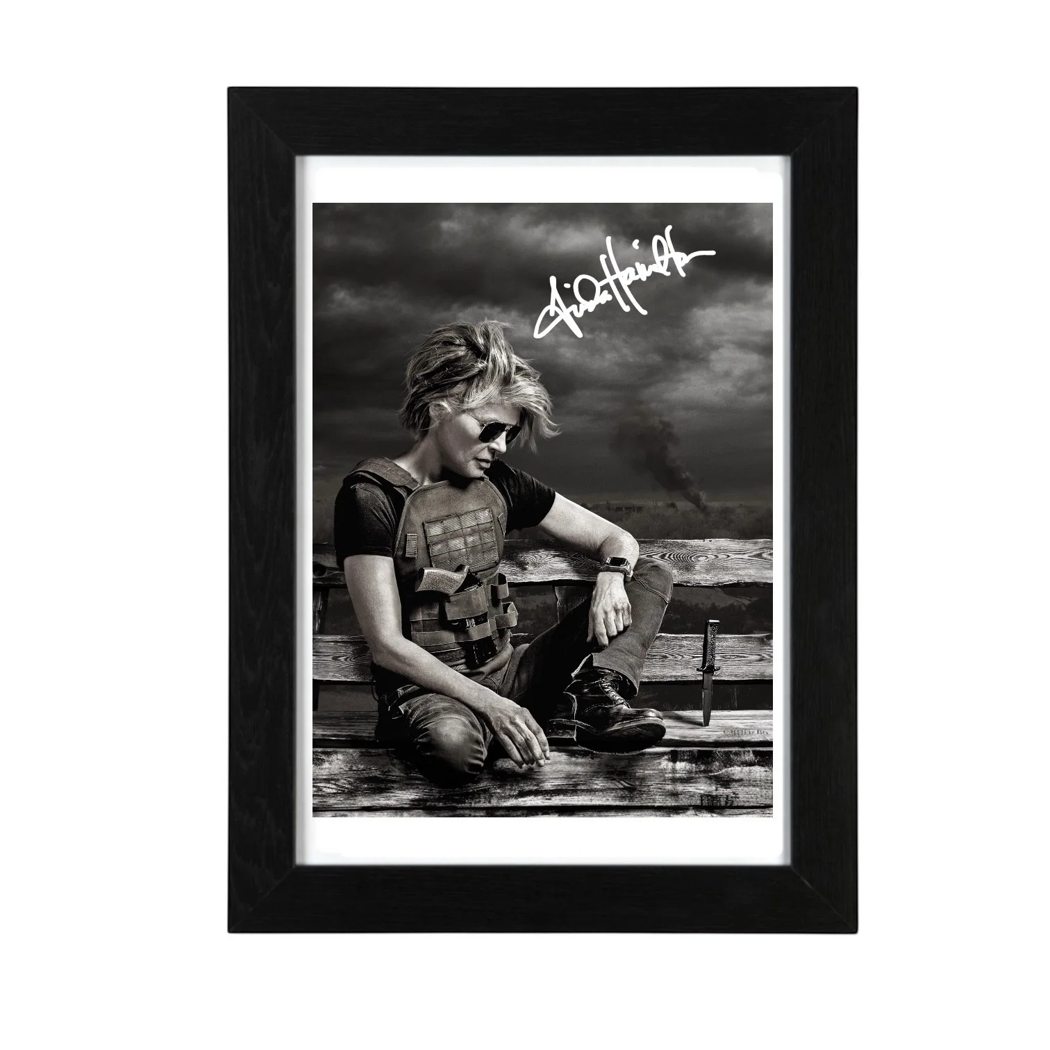 Linda Hamilton Signed Autograph PHOTO Pre Print 6x4/A4/ Framed Terminator, image 3