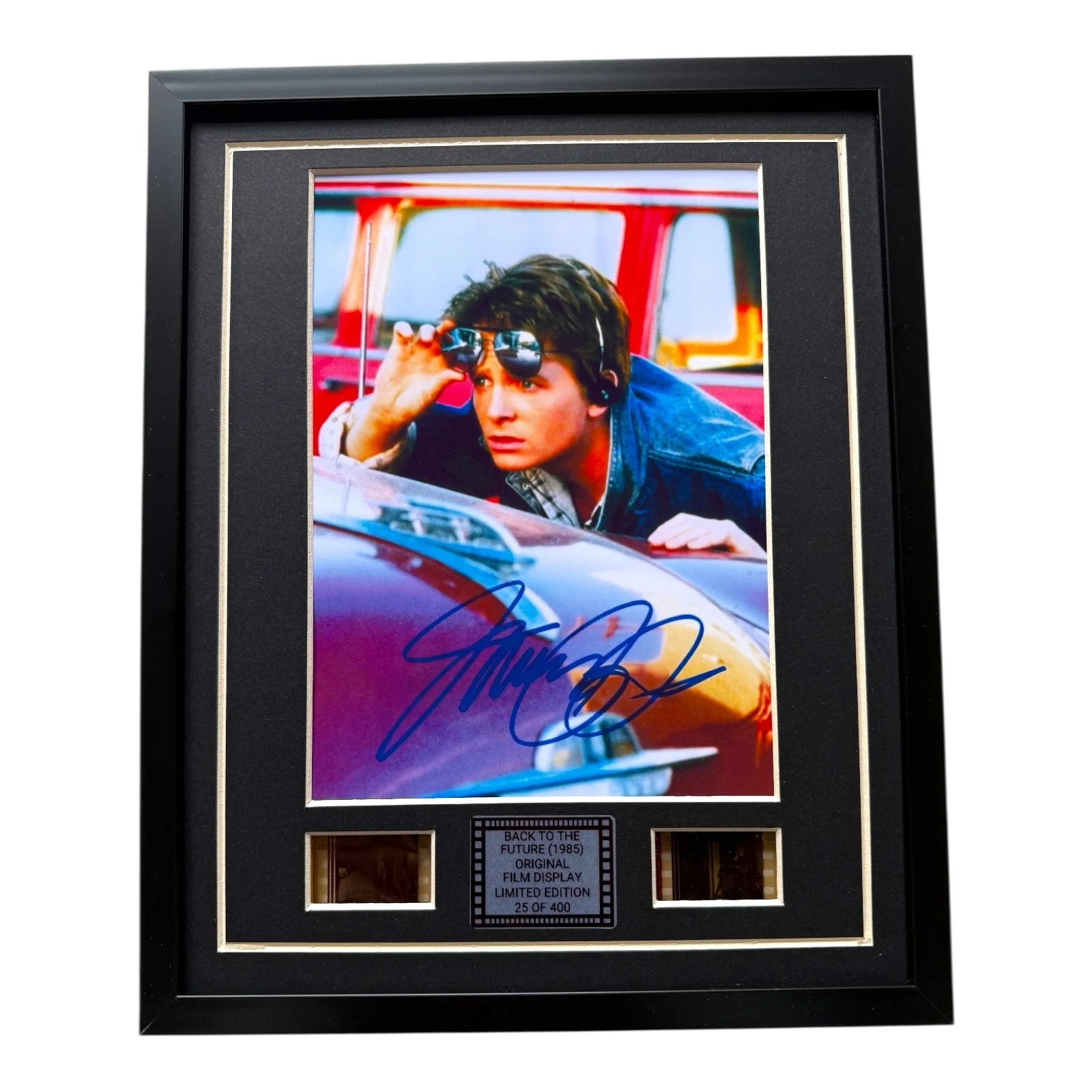 BACK TO THE FUTURE Signed Film Cell Framed MICHAEL J FOX 1985 MOVIE MEMORABILIA, image 2