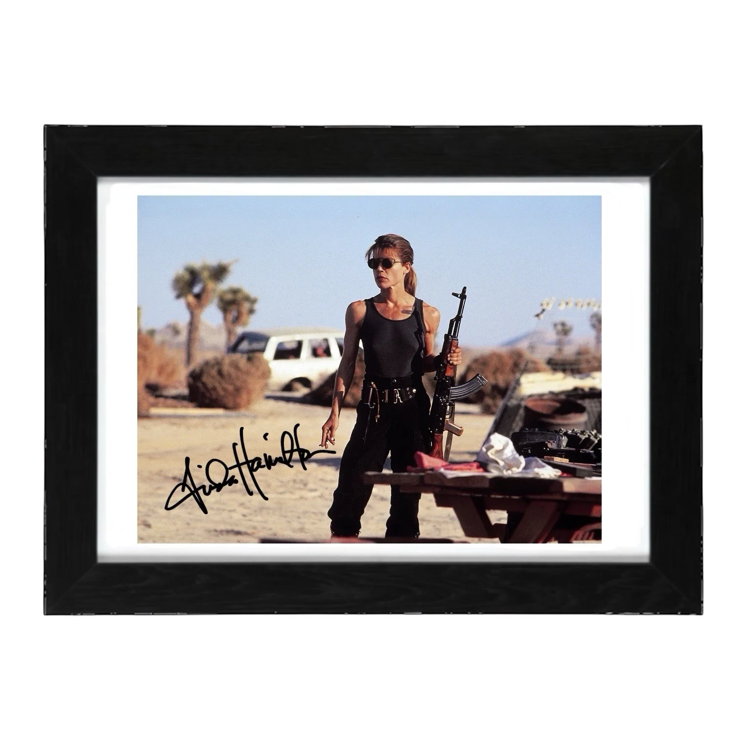 Linda Hamilton Signed Autograph PHOTO Pre Print 6x4/A4/ Framed Terminator, изображение 2