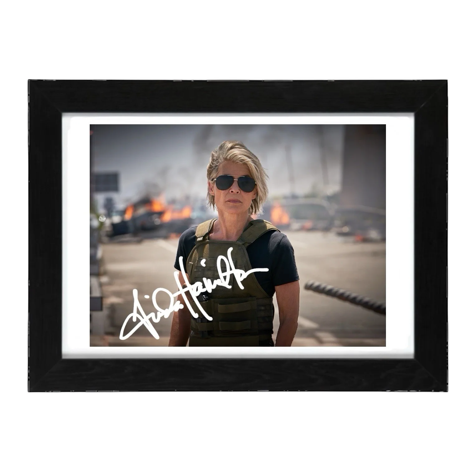 Linda Hamilton Signed Autograph PHOTO Pre Print 6x4/A4/ Framed Terminator, image 2