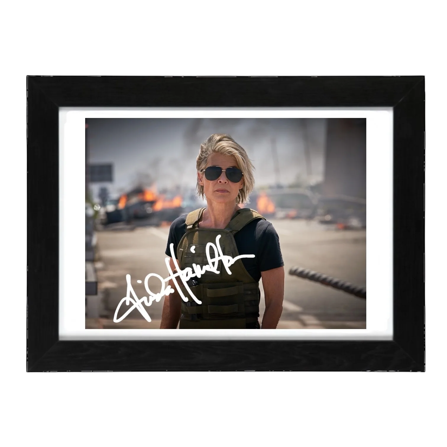 Linda Hamilton Signed Autograph PHOTO Pre Print 6x4/A4/ Framed Terminator, image 3