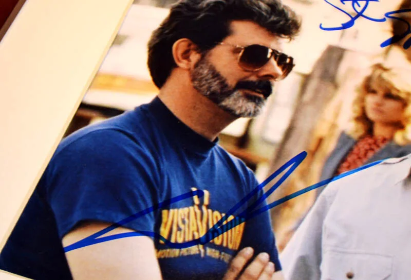 STEVEN SPIELBERG, GEORGE LUCAS — INDIANA JONES Signed STEVEN SPIELBERG, GEORGE LUCAS Autograph FRAME DVD COA UACC, image 4