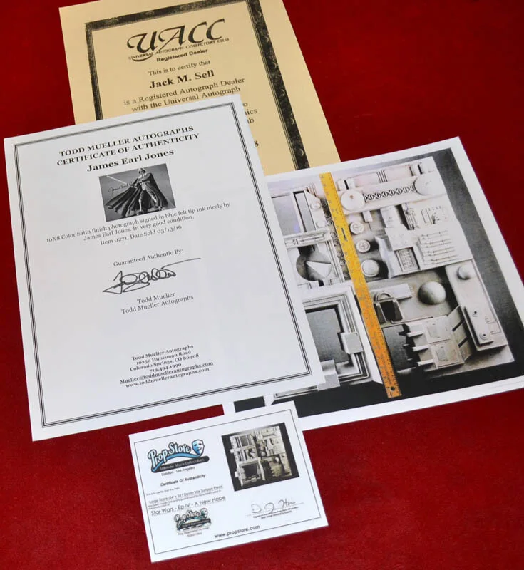 JAMES EARL JONES Signed Rare STAR WARS IV Screen-Used Prop DEATH STAR, COA, DVD, image 5
