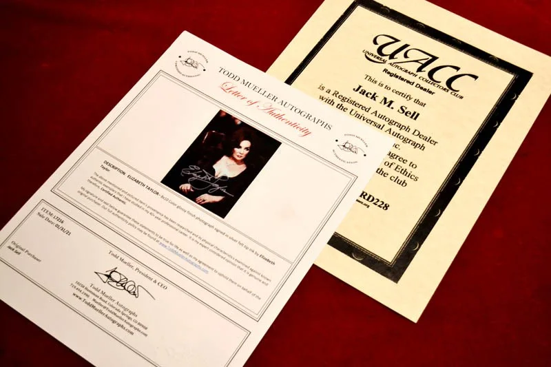 ELIZABETH TAYLOR — ELIZABETH TAYLOR Signed Liz AUTOGRAPH, Frame, CLEOPATRA DVD, Program UACC RD#228, image 5