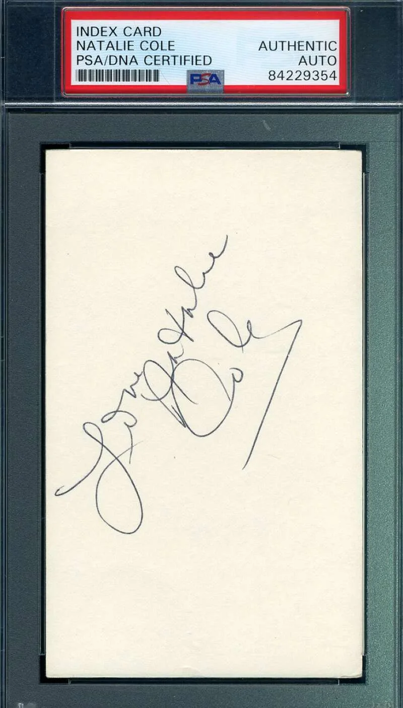 Natalie Cole — Natalie Cole PSA DNA Coa Signed 3x5 Index Card Autograph