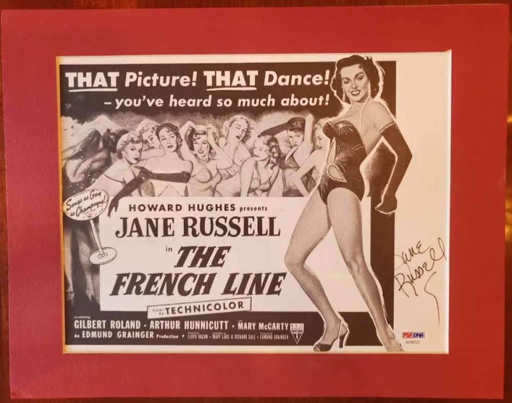 JANE RUSSELL — Jane Russell Psa Dna Coa Autograph 8x11 Litho Photo Hand Signed