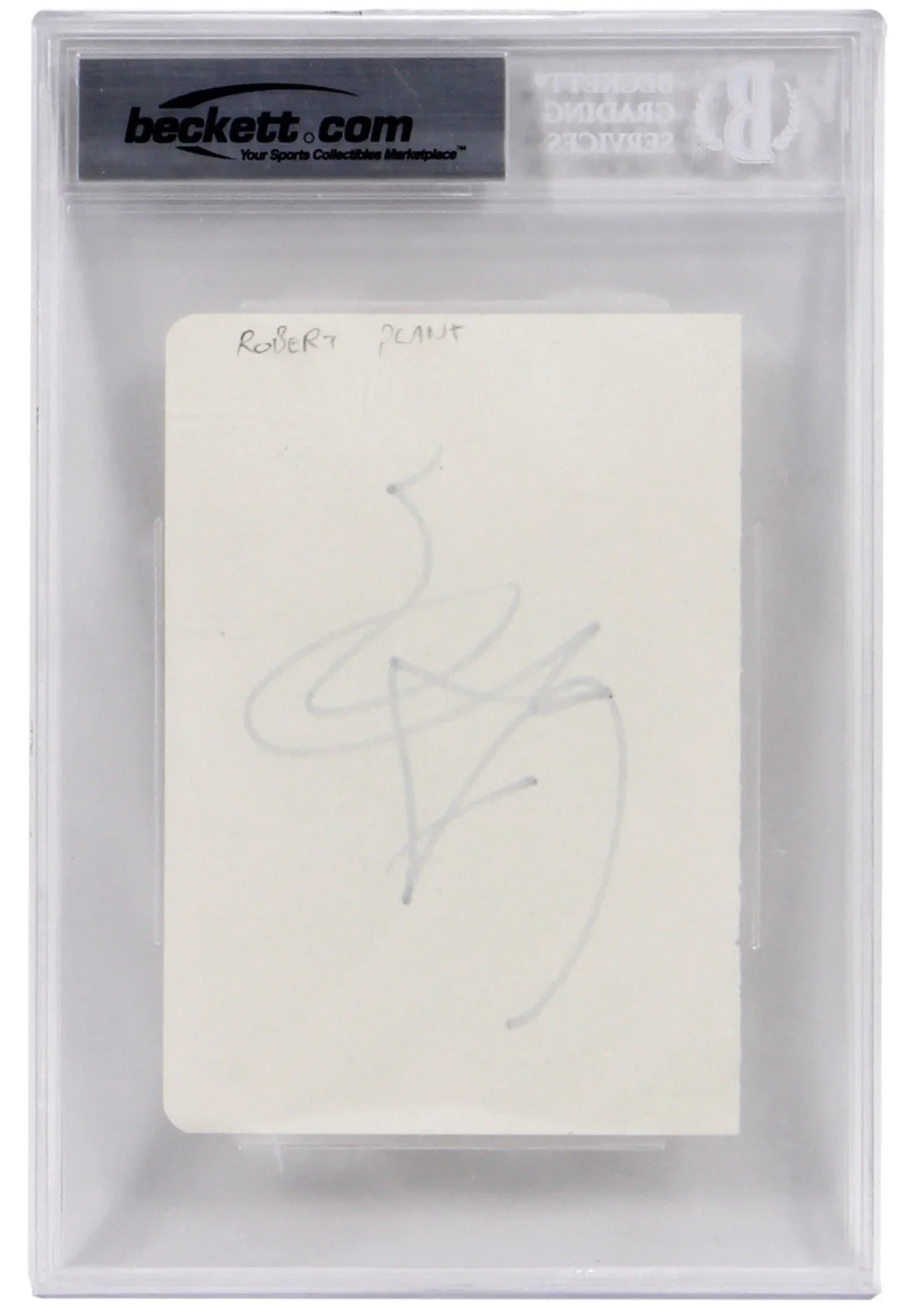 Led Zeppelin Robert Plant Signed Autograph 4x6 Album Page Beckett BAS Encased, изображение 2