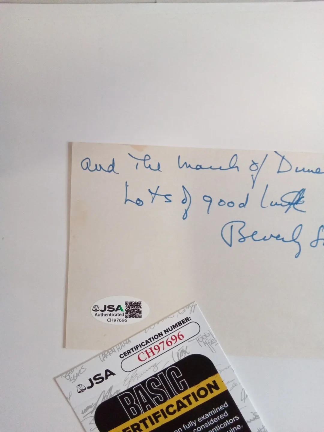 Beverly Sills Opera Legend Soprano Signed Notecard JSA, image 3