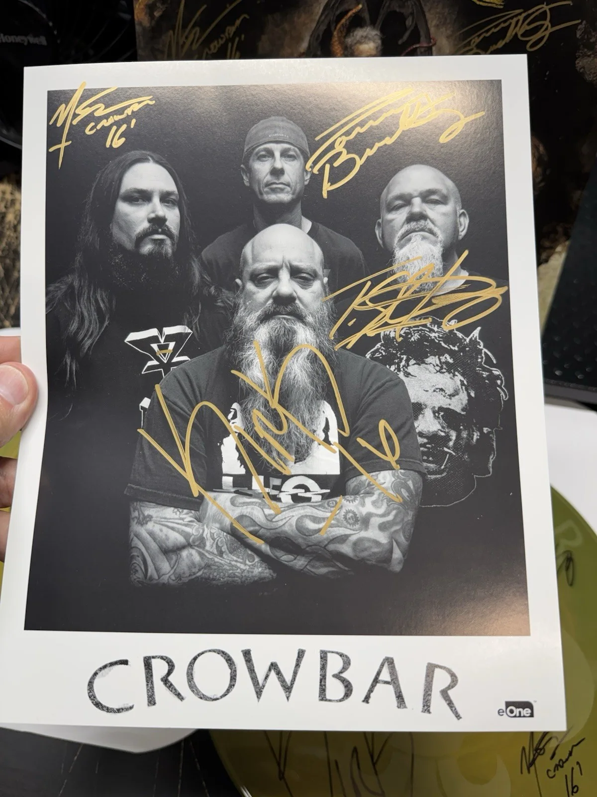 Crowbar Band The Serpent Only Lies Signed Album Vinyl W/ Signed Photo Lot Kirk, изображение 3