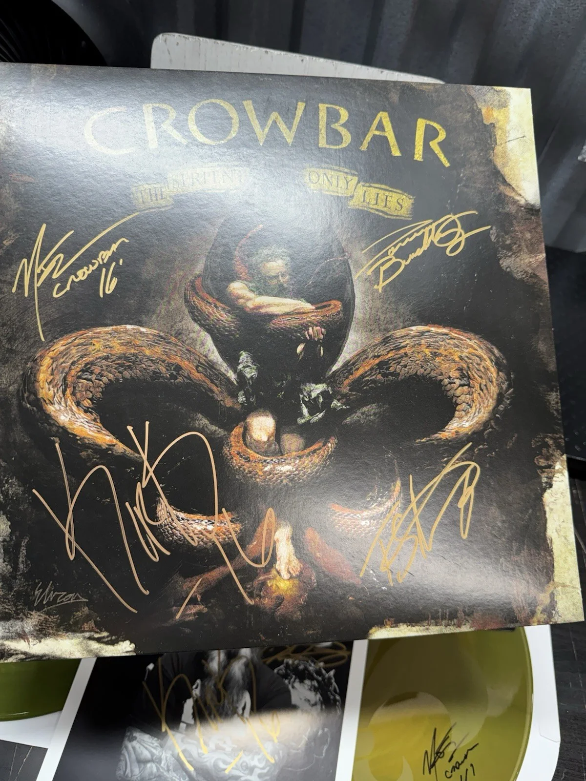 Crowbar Band The Serpent Only Lies Signed Album Vinyl W/ Signed Photo Lot Kirk, изображение 4
