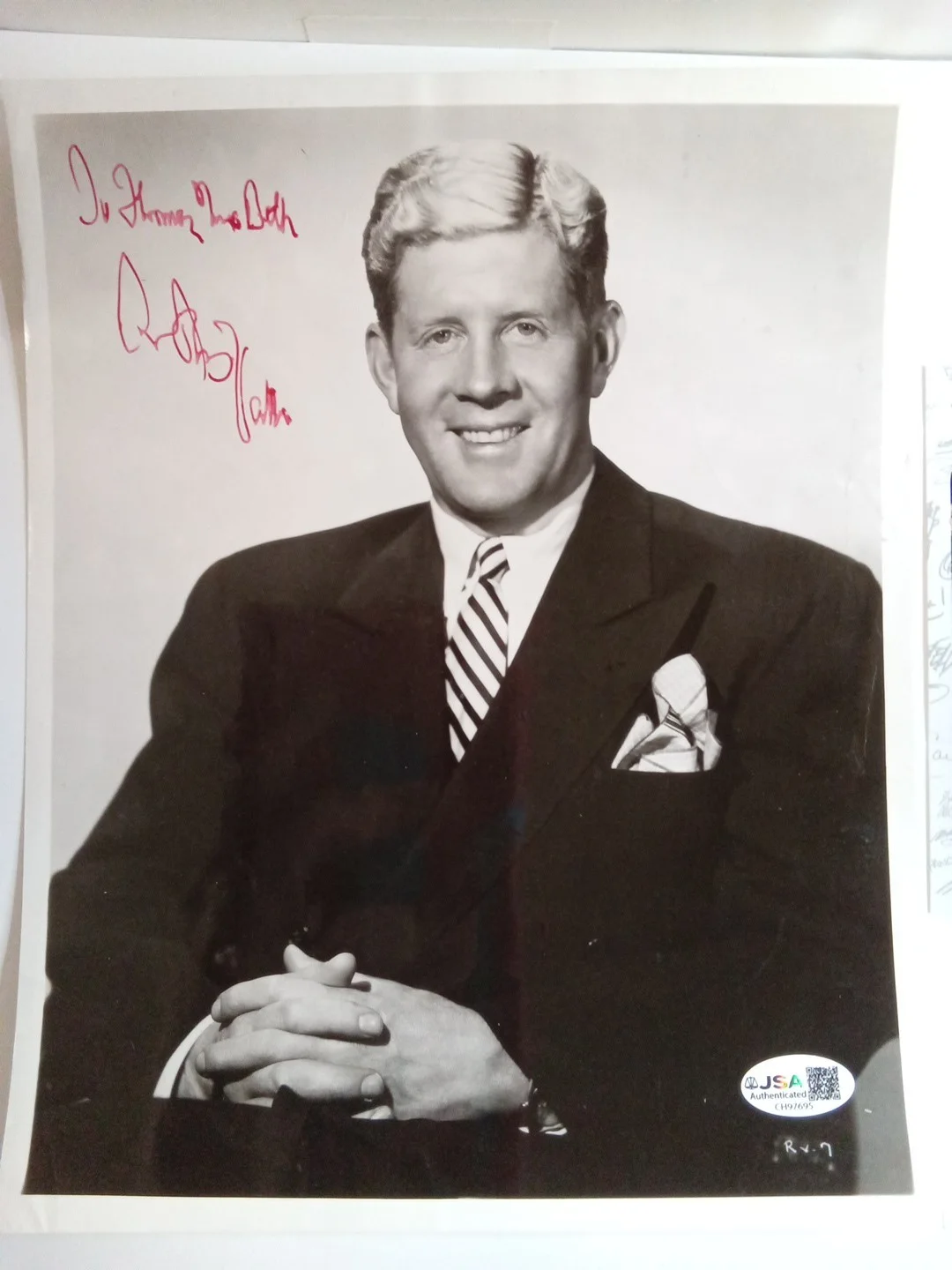 Rudy Vallee Vintage Crooner Radio Star Signed 8x10 Photo JSA, изображение 2