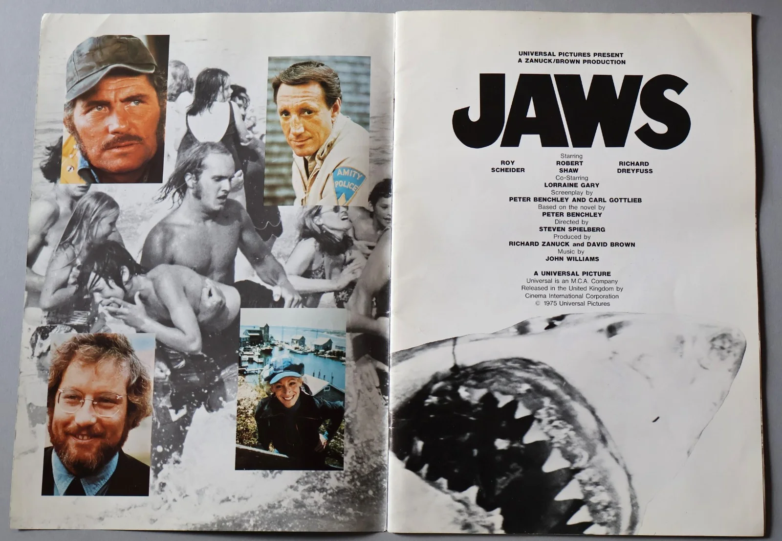JAWS - UK 1975 Official Souvenir Brochure Programme & Giant Poster Magazine, image 4