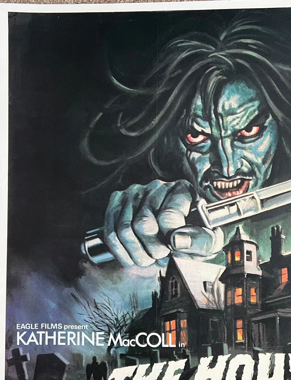 The House by the Cemetery Original UK British Quad Film Poster LINEN BACKED 1981, изображение 5