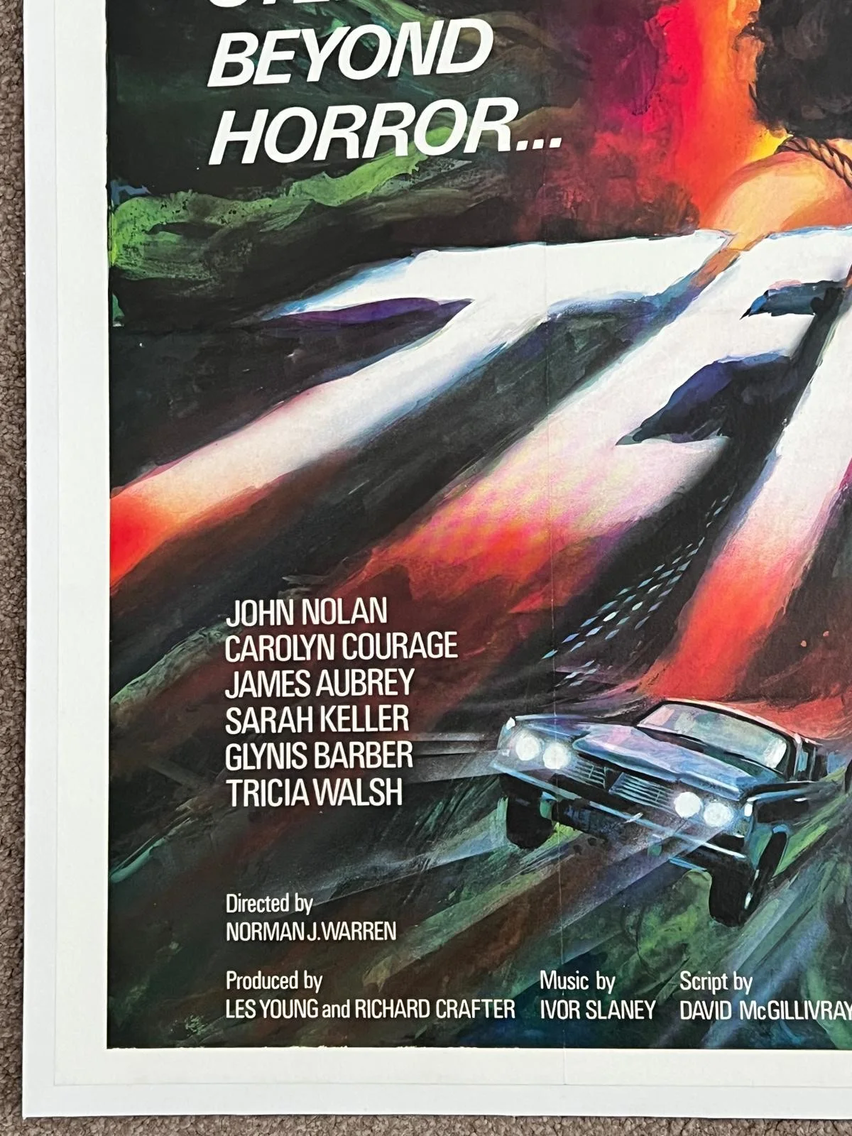 Terror Original UK British Quad Film Poster LINEN BACKED 1979 Tom Chantrell Art, изображение 3