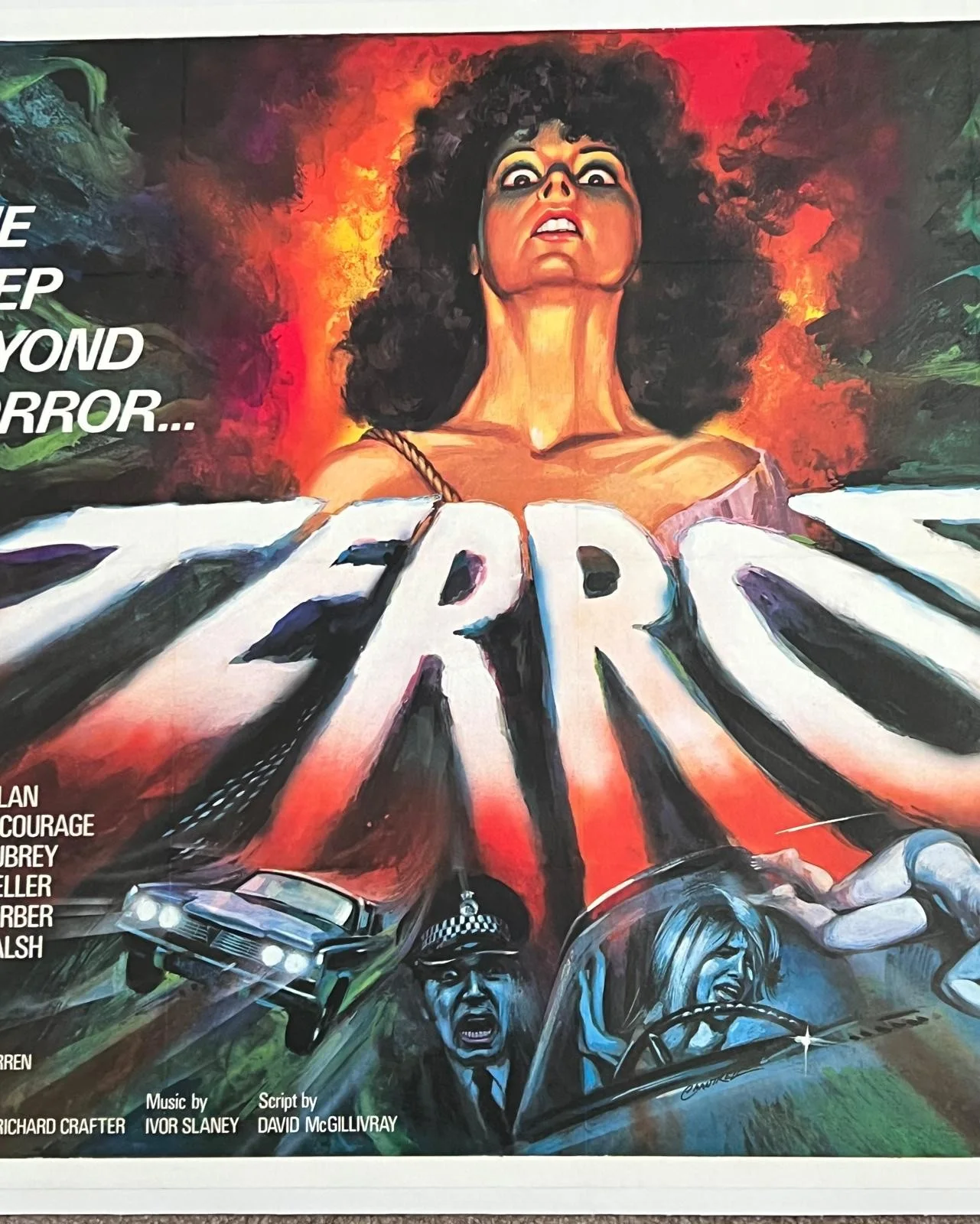 Terror Original UK British Quad Film Poster LINEN BACKED 1979 Tom Chantrell Art, изображение 5