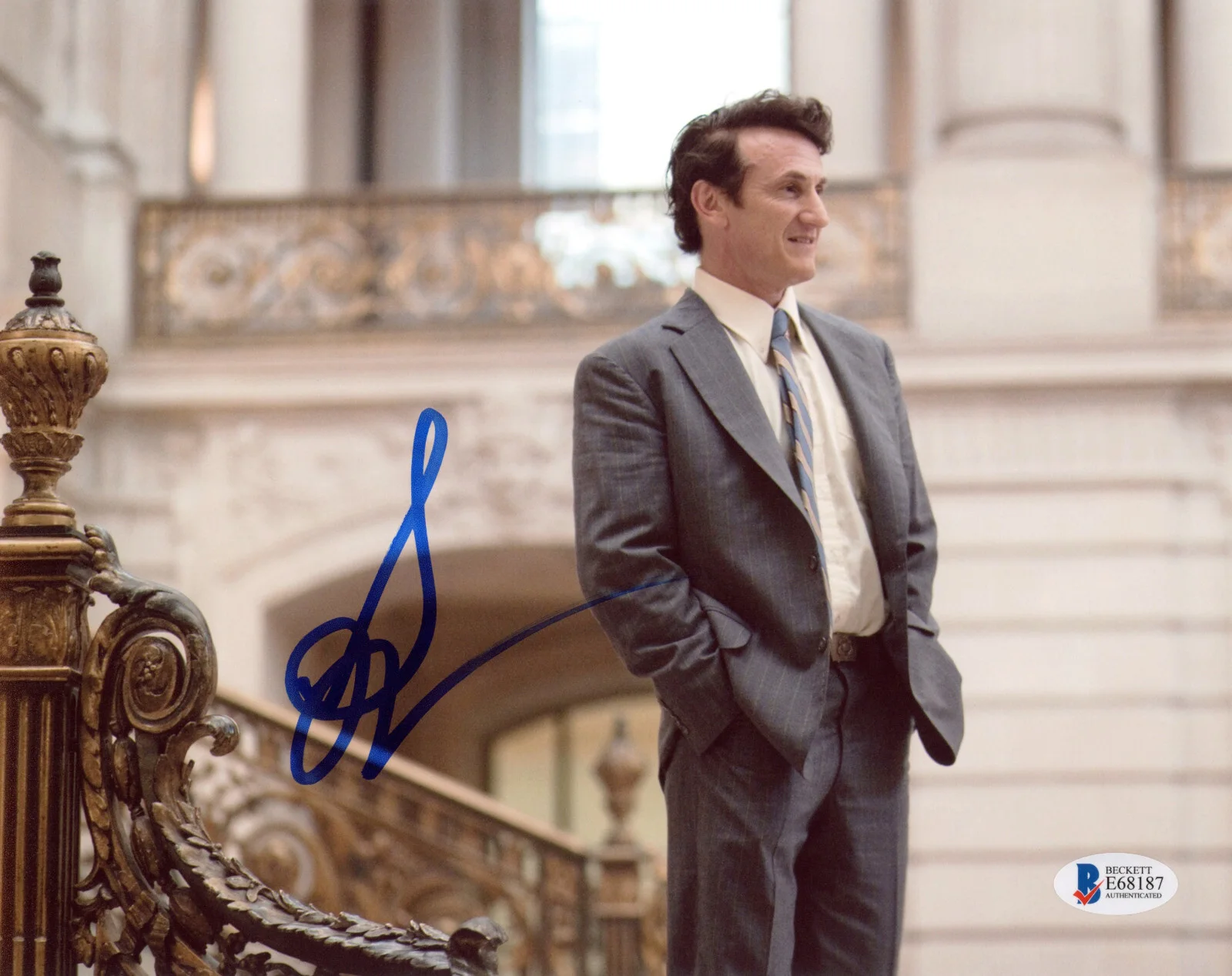Sean Penn — Sean Penn Signed BAS COA Autographed 8X10 Milk Photo Autograph Auto Beckett
