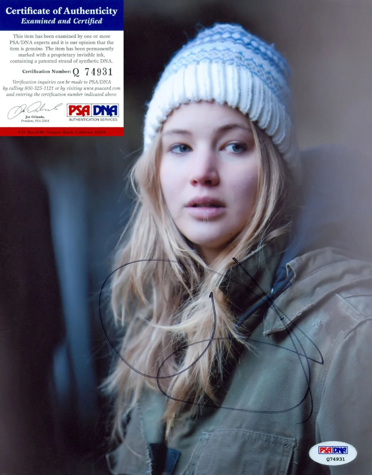 Jennifer Lawrence — Jennifer Lawrence Signed PSA/DNA COA Autographed 8X10 Movie Photo Autograph Auto, изображение 2