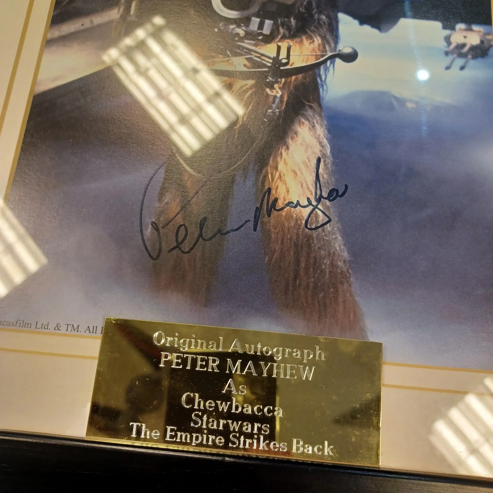 The Empire Strikes Back - CHEWBACCA - Peter Mayhew Signed Mounted with COA., image 2