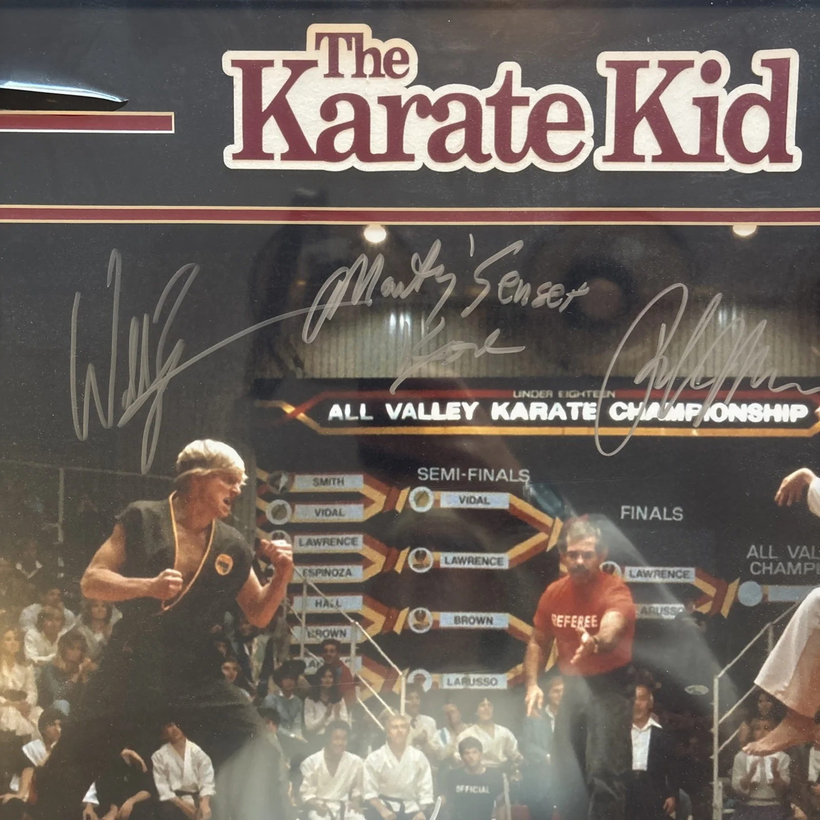 William Zabka, Ralph Macchio — William Zabka Ralph Macchio Martin Kove 24x26 Karate Kid Photo PSA & JSA FRAMED, image 3