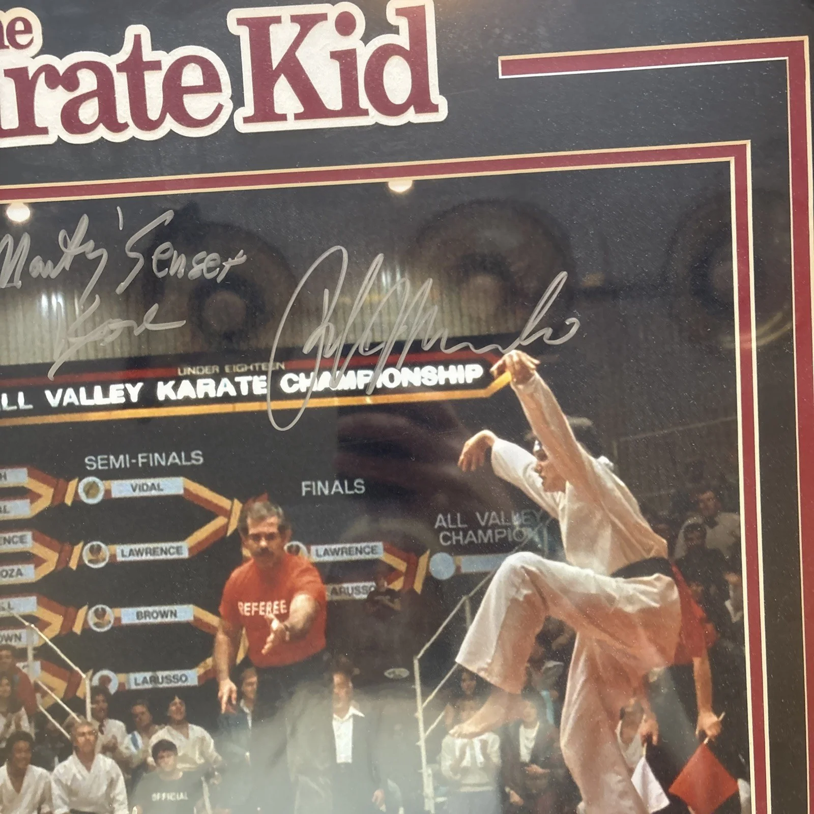 William Zabka, Ralph Macchio — William Zabka Ralph Macchio Martin Kove 24x26 Karate Kid Photo PSA & JSA FRAMED, image 4