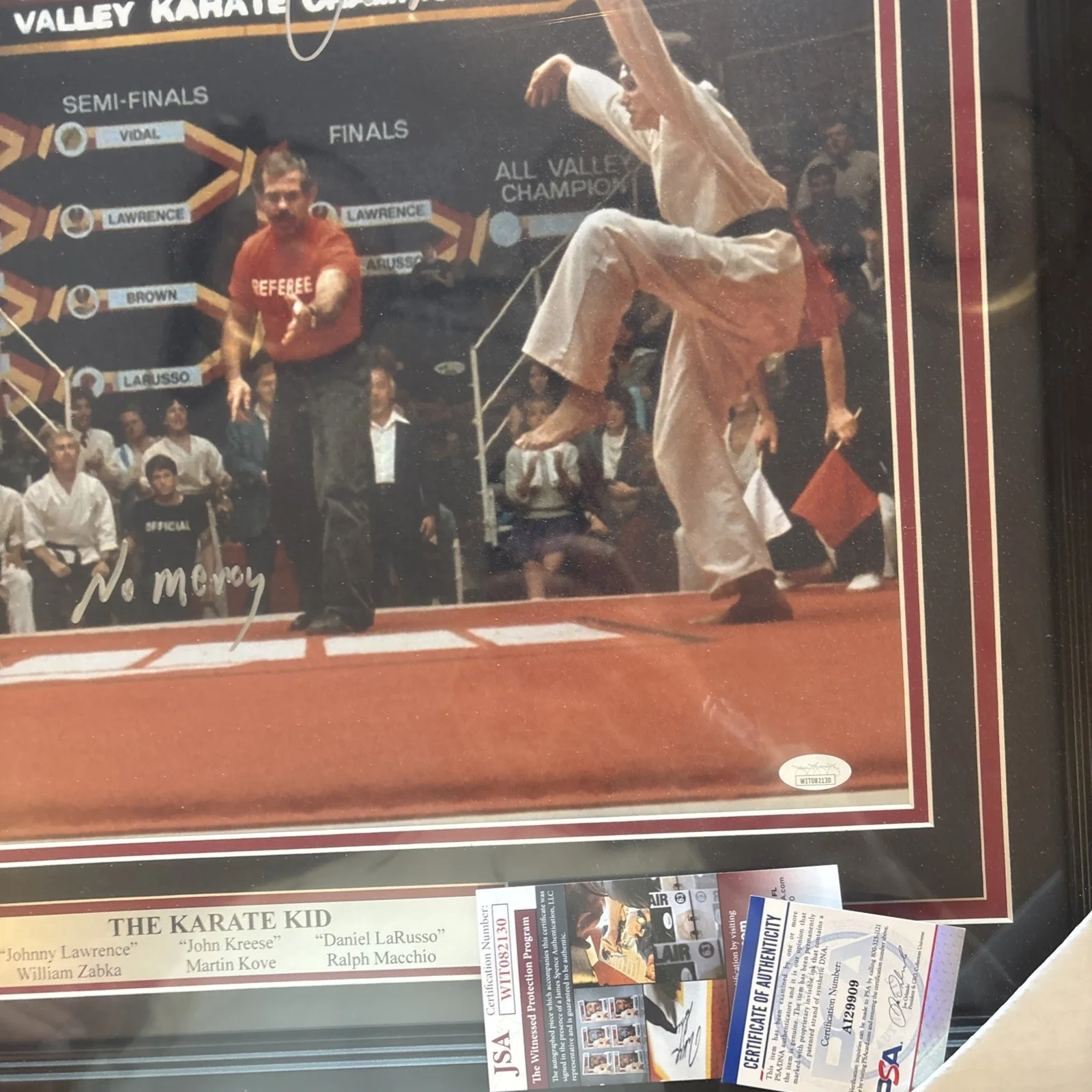 William Zabka, Ralph Macchio — William Zabka Ralph Macchio Martin Kove 24x26 Karate Kid Photo PSA & JSA FRAMED, image 5