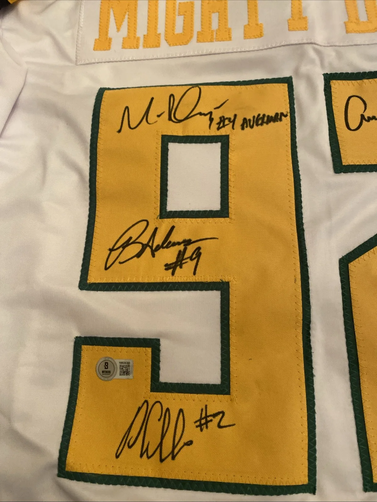 Doherty, Adams, Tamberelli, Schwartz, Henson, Plank — The Mighty Ducks Cast (Signed by 6 Members) Custom Hockey Jersey! Beckett COA, изображение 3