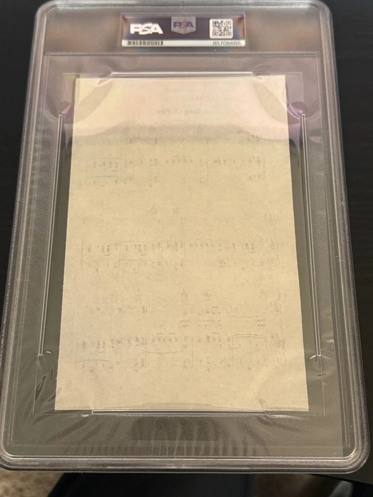 Johnny Cash signed Ring of Fire Lyric Sheet Print PSA DNA Slab Music Auto C5813, изображение 3