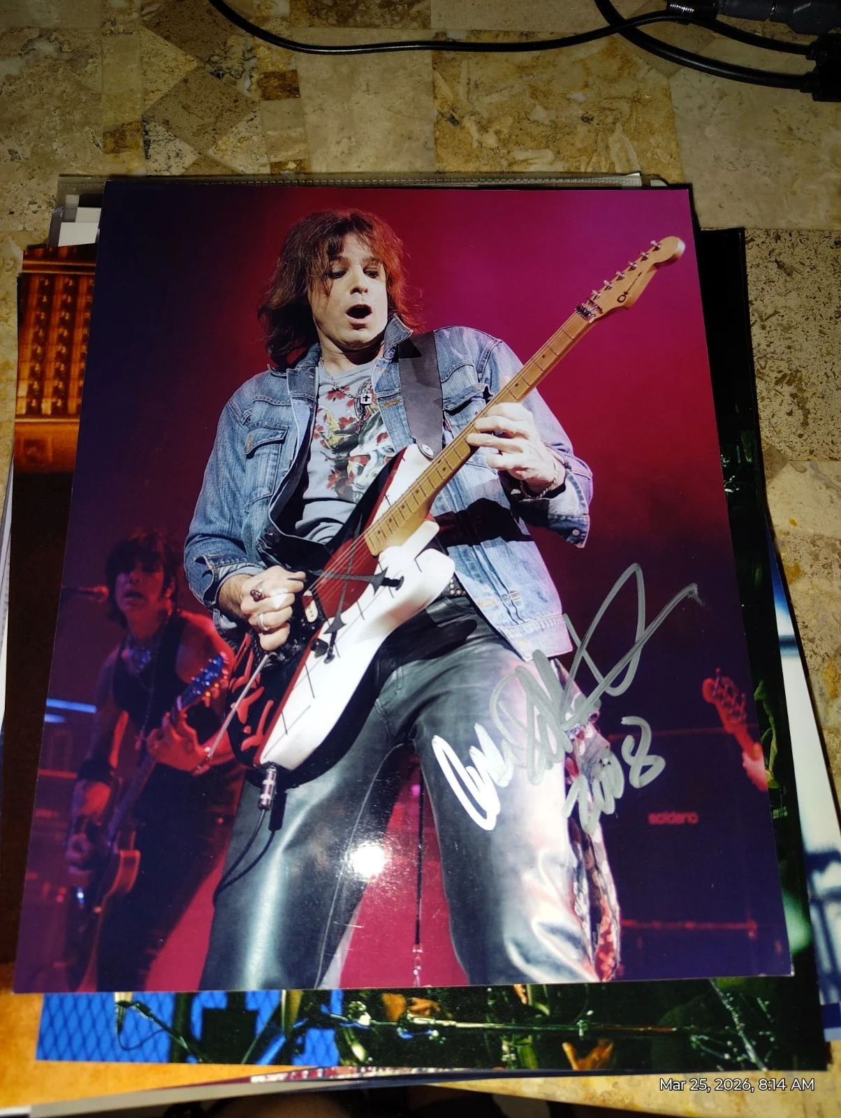 Ratt Warren Demartini Signed 8x10 Live 2007 2008 Era Metal Guitar Icon, изображение 2