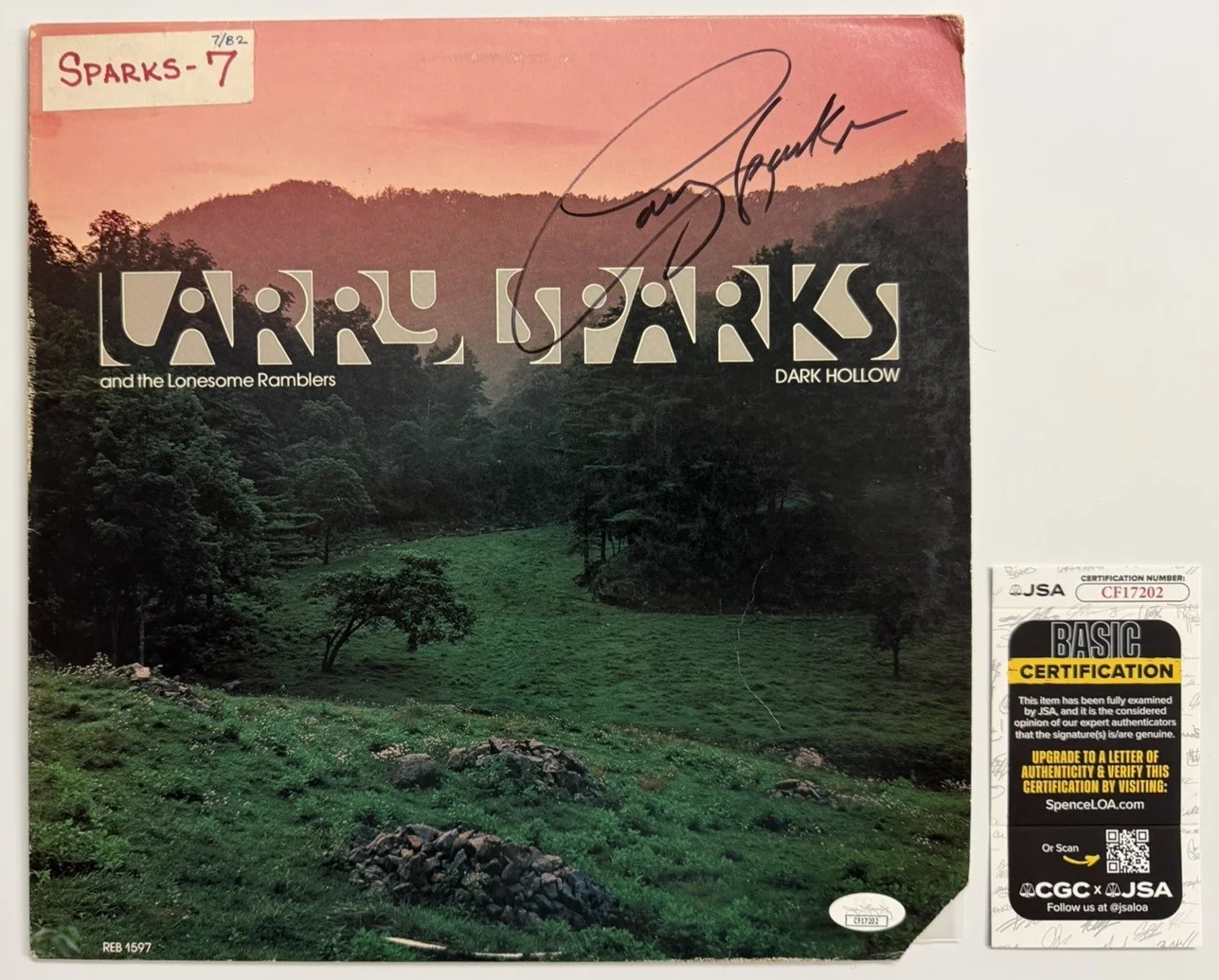 Larry Sparks Signed Dark Hollow LP Vinyl Lonesome Ramblers JSA COA, изображение 5