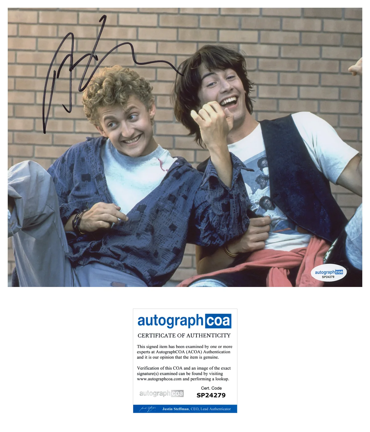 Alex Winter — Alex Winter Signed BILL & TED'S EXCELLENT ADVENTURE 8x10 Photo PROOF ACOA E