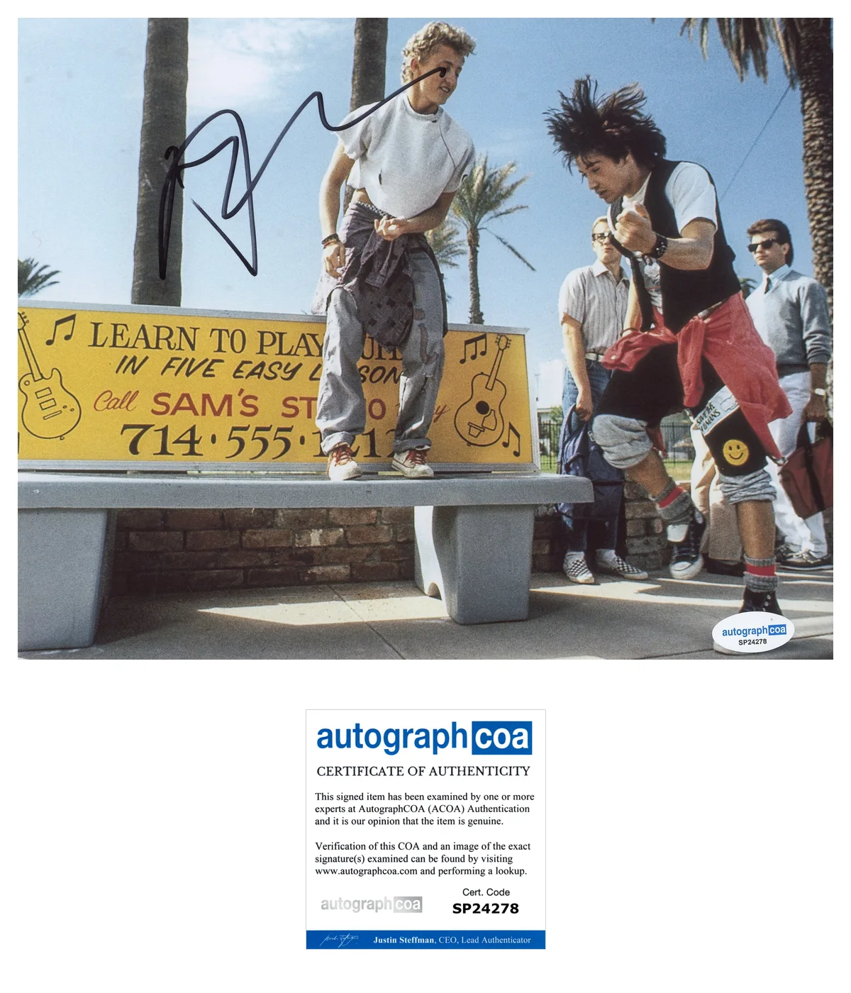 Alex Winter — Alex Winter Signed BILL & TED'S EXCELLENT ADVENTURE 8x10 Photo PROOF ACOA D