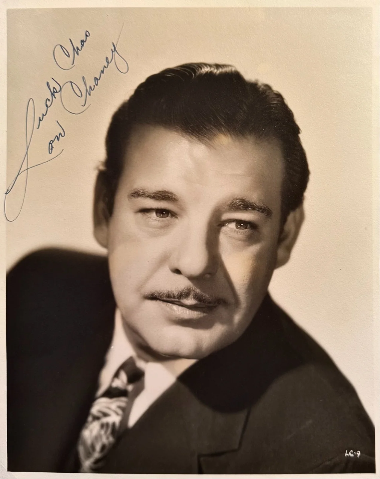 Lon Chaney Jr — LON CHANEY JR. Signed Autograph 8"x 10" PHOTO THE WOLF MAN HORROR BECKETT LOA, изображение 4