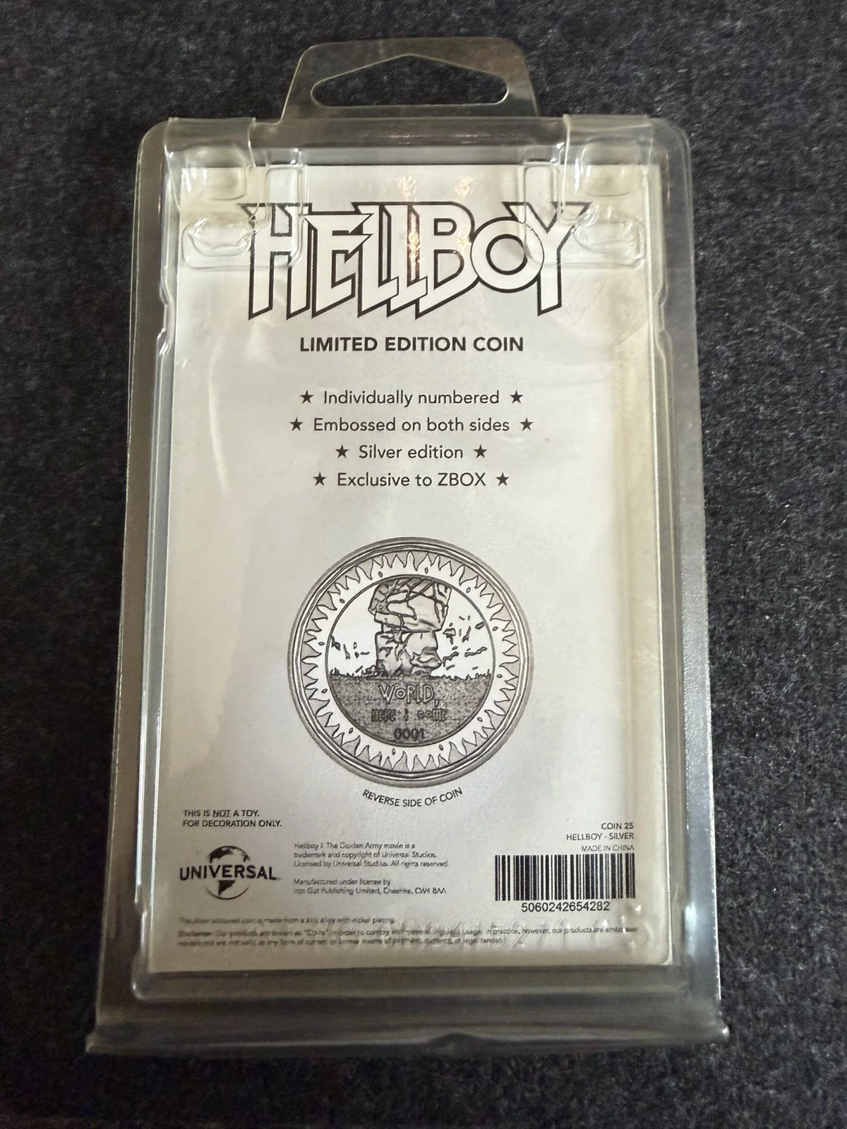 Hellboy Limited Edition Collectors Coin Silver Ltd Edition to 1,000 worldwide, image 2