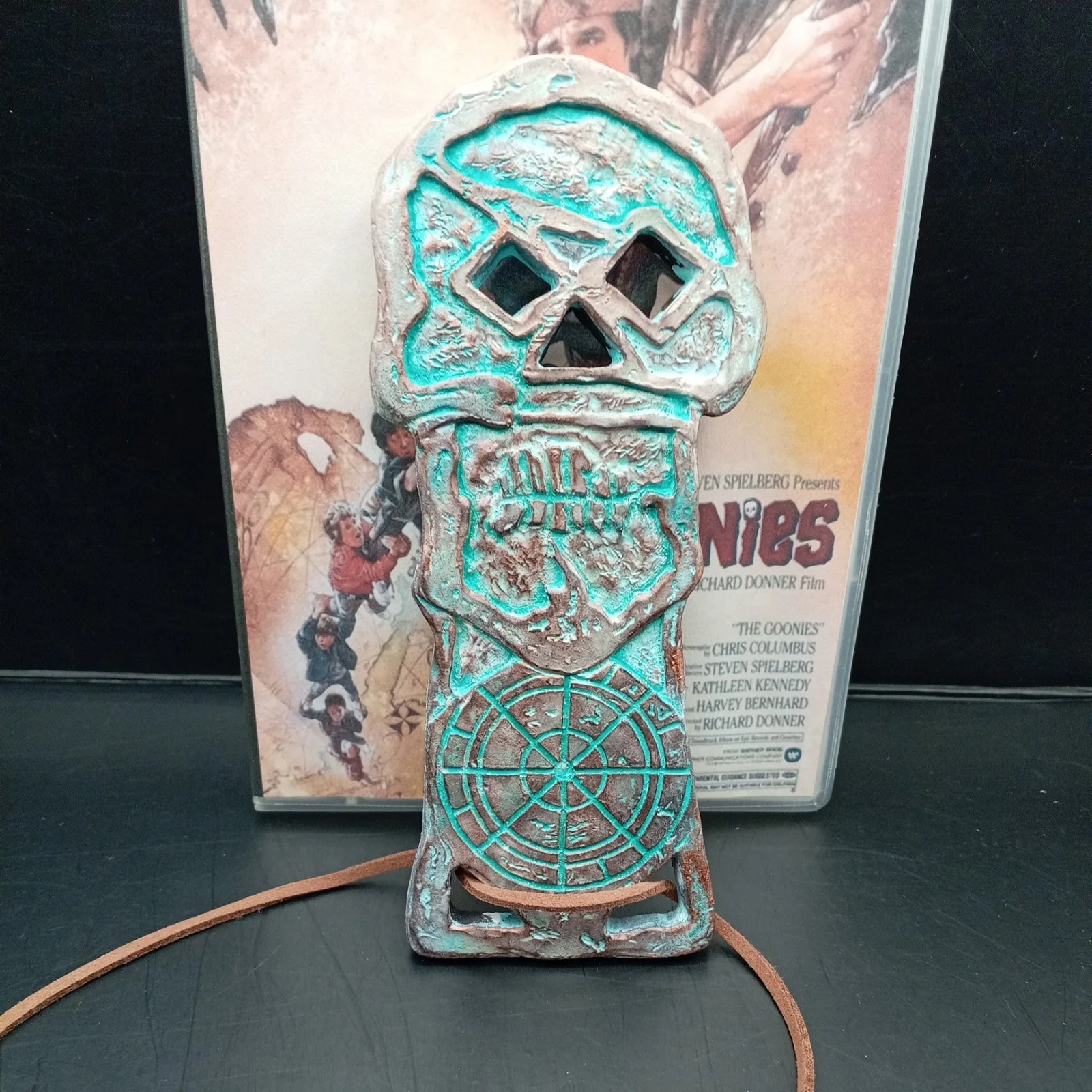 Goonies Inspired Copper Bones Key v2 treasure replica prop in vhs box FREE POST, image 2
