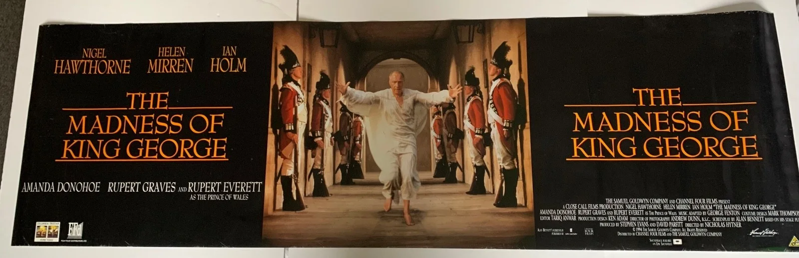 VINTAGE LARGE MADNESS OF KING GEORGE FILM BANNER POSTER ORIGINAL 1990’S BRITISH, изображение 3