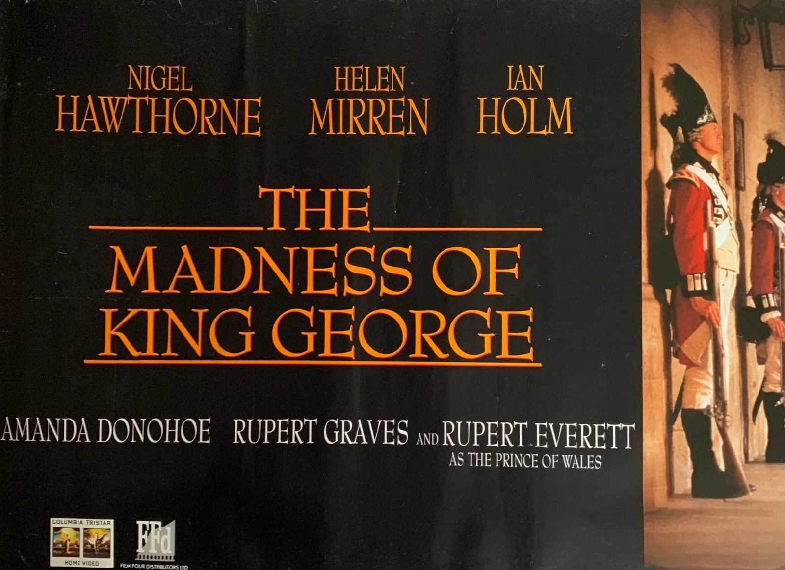 VINTAGE LARGE MADNESS OF KING GEORGE FILM BANNER POSTER ORIGINAL 1990’S BRITISH, изображение 4
