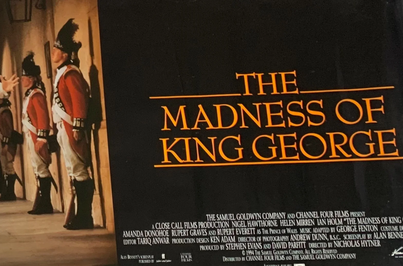VINTAGE LARGE MADNESS OF KING GEORGE FILM BANNER POSTER ORIGINAL 1990’S BRITISH, изображение 5