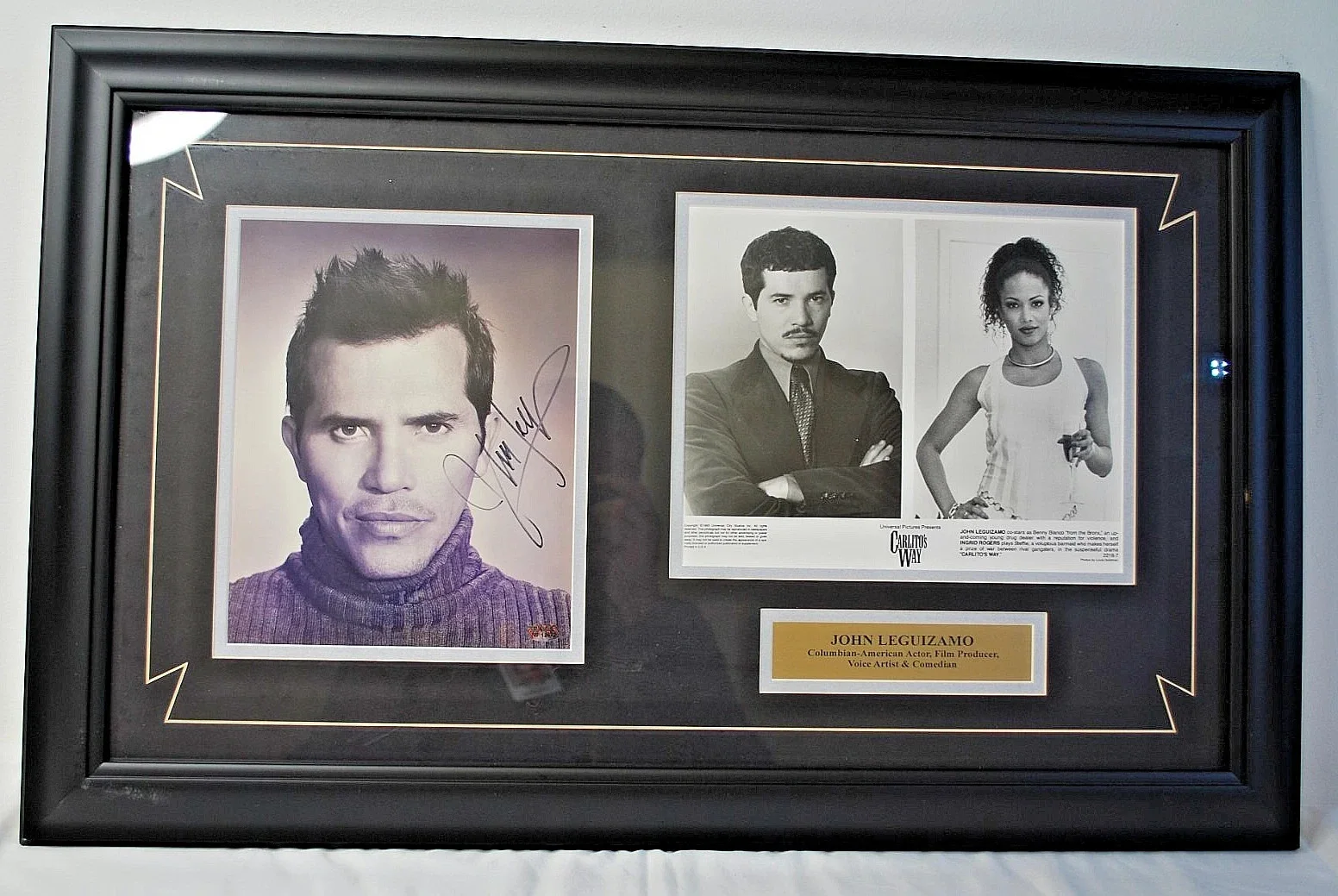 JOHN LEGUIZAMO — John Leguizamo Carltio's Way Framed Plaque Signed Picture - COA PAAS #12672