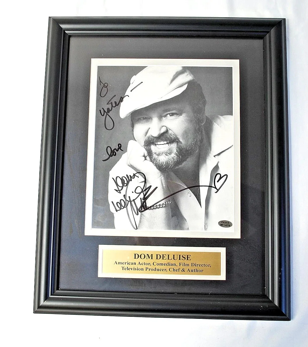 DOM DELUISE — Dom Deluise 8" x 10" Framed Plaque Signed Autographed Picture COA PAAS #MF14779