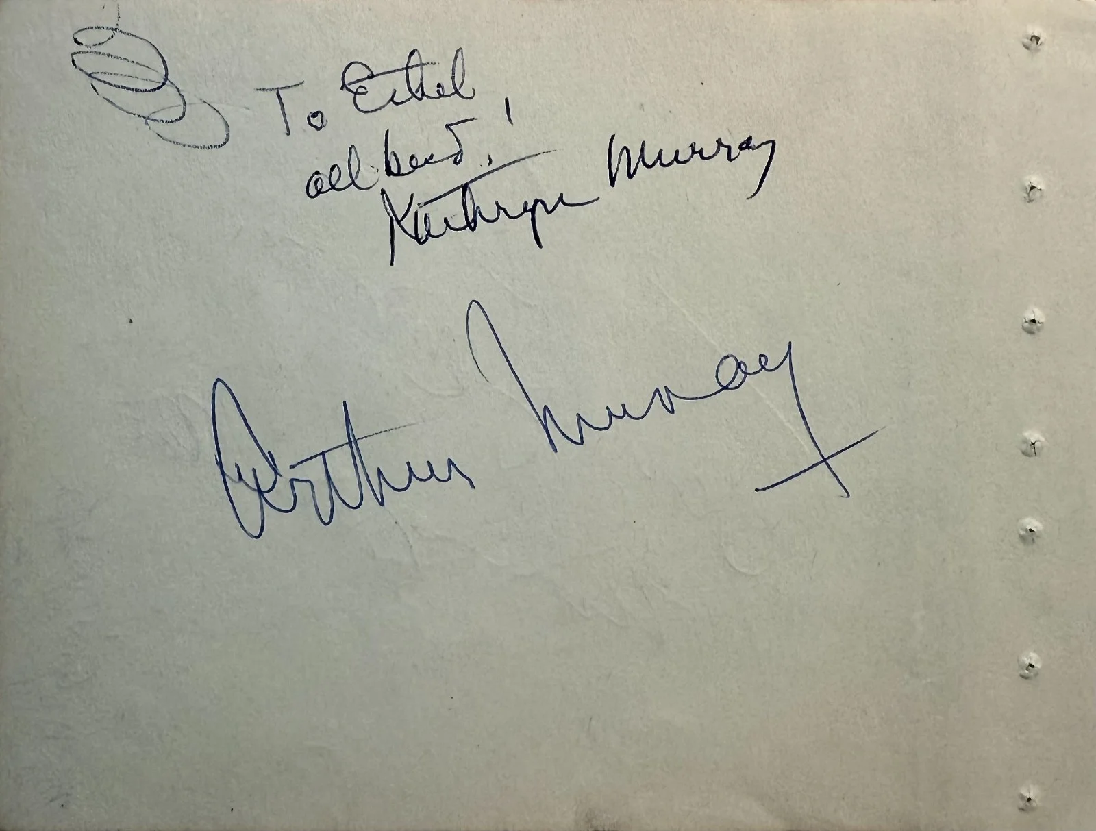 Murray Hamilton, Jack Lemmon, Arthur Murry, Kathryn Murray — MURRAY HAMILTON Signed Autograph 4"x 6" ALBUM PAGE JAWS JACK LEMMON BECKETT LOA, изображение 4
