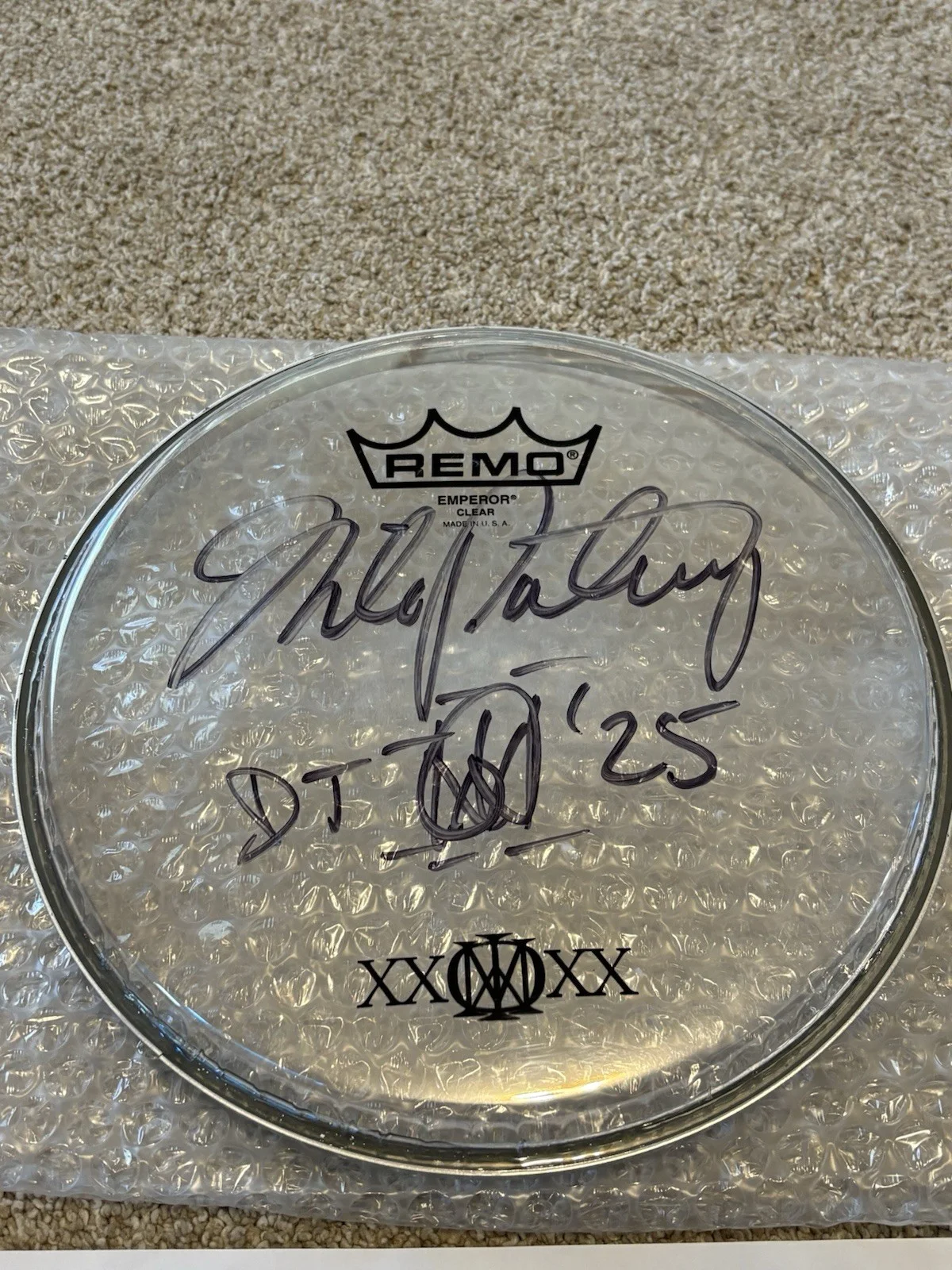 Mike Portnoy — Mike Portnoy Signed 8” Drum Head Dream Theater 40th Anniversary Tour Autograph, изображение 2
