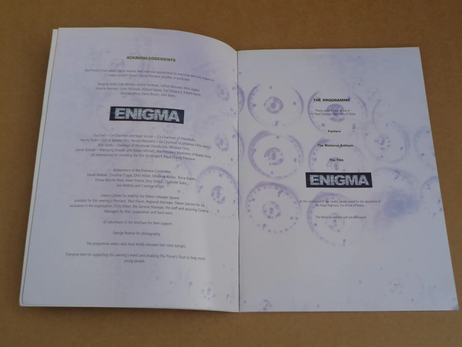 Dougray Scott - Enigma - 2001 Royal Charity Premiere Performance Film Brochure, image 2