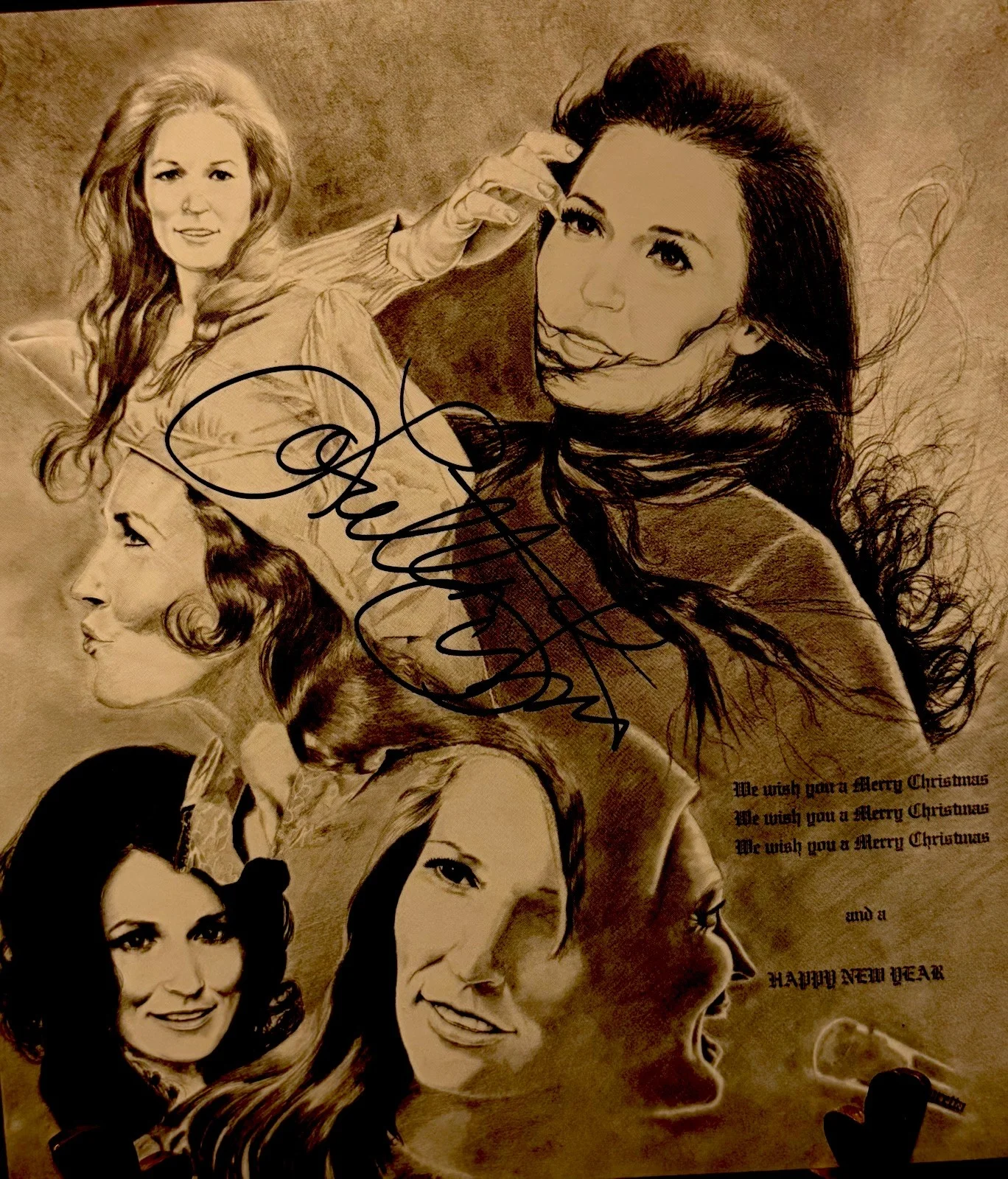 Autographed Loretta Lynn Christmas Card Signed by Loretta Lynn., image 3
