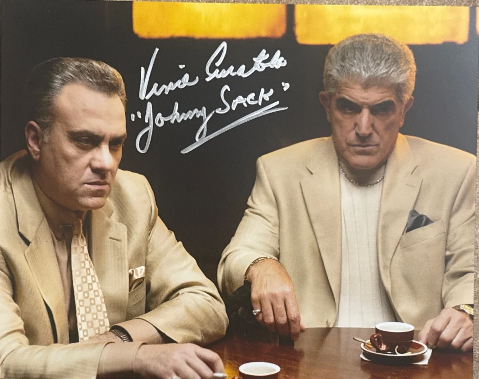Vince Curatulo — Vince Curatolo( Johnny Sack )Signed Sopranos 8x10 With Frank Vincent & Char Name