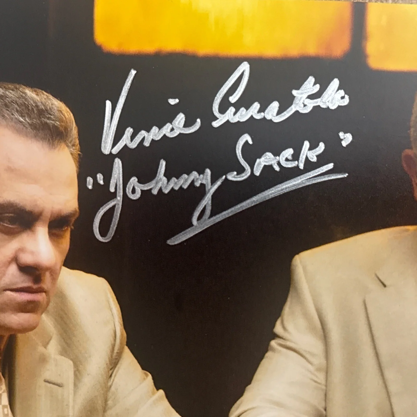 Vince Curatulo — Vince Curatolo( Johnny Sack )Signed Sopranos 8x10 With Frank Vincent & Char Name, изображение 2